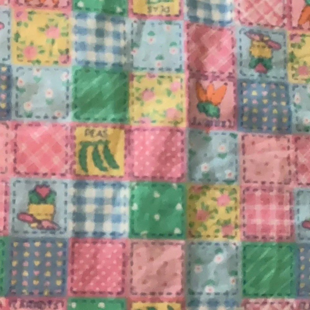 Blue and Pink Reversible Patchwork Kids Vest with Bunny & Chicks